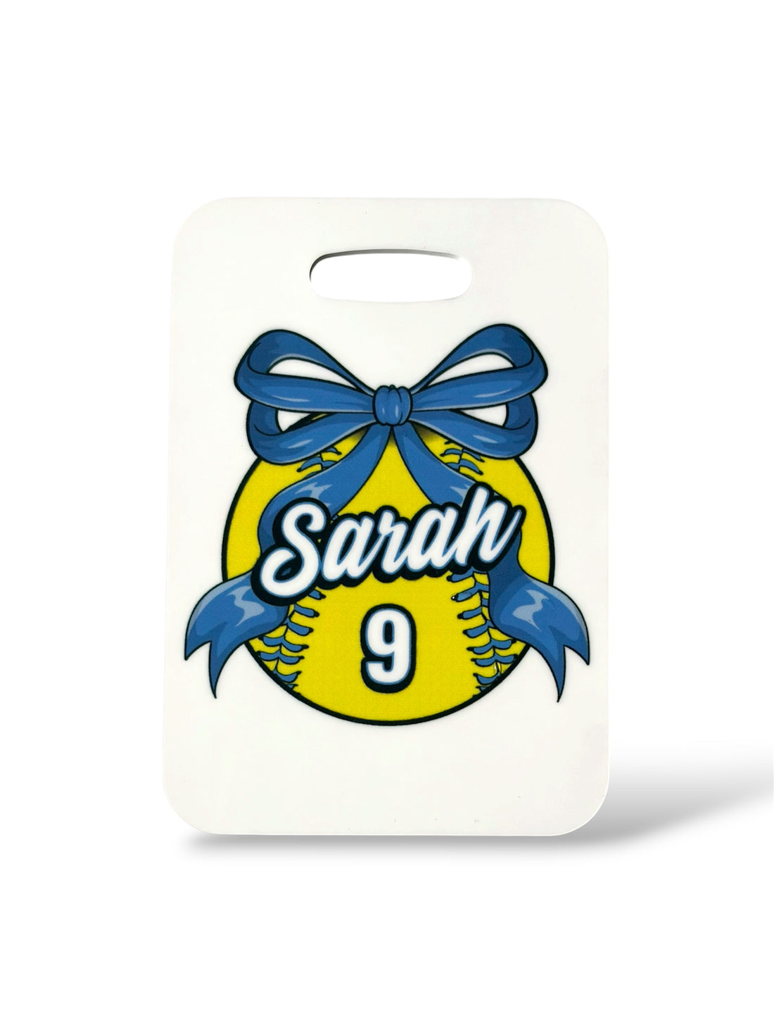 Bow Softball Bag Tag