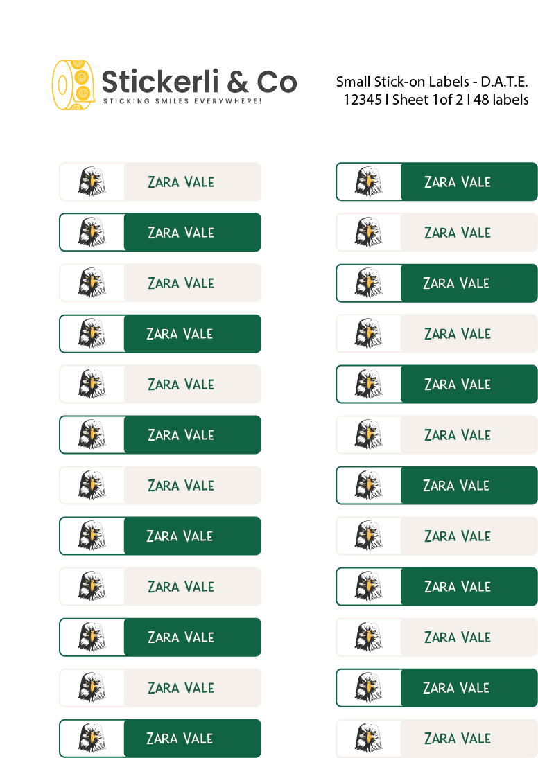 D.A.T.E. Personalized Stick-on Labels