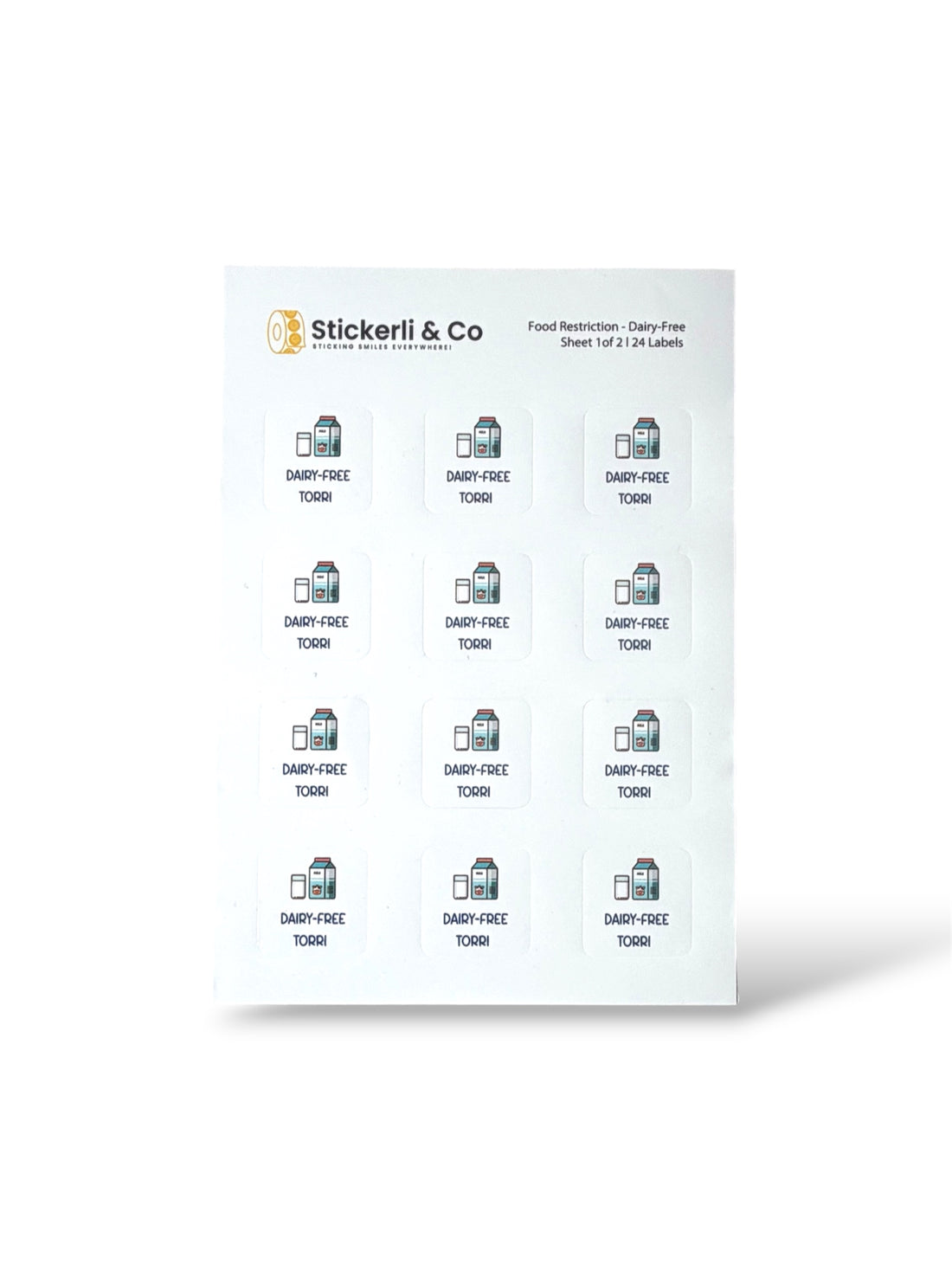 Food Restriction Stick-On Labels