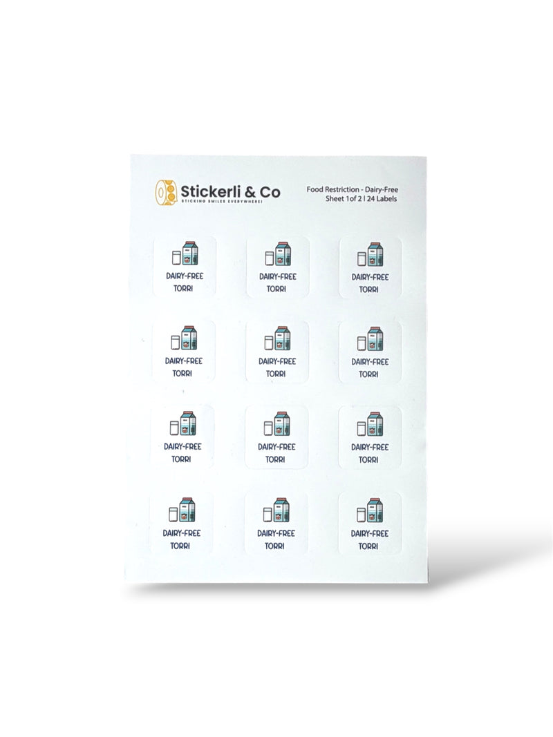 Food Restriction Stick-On Labels