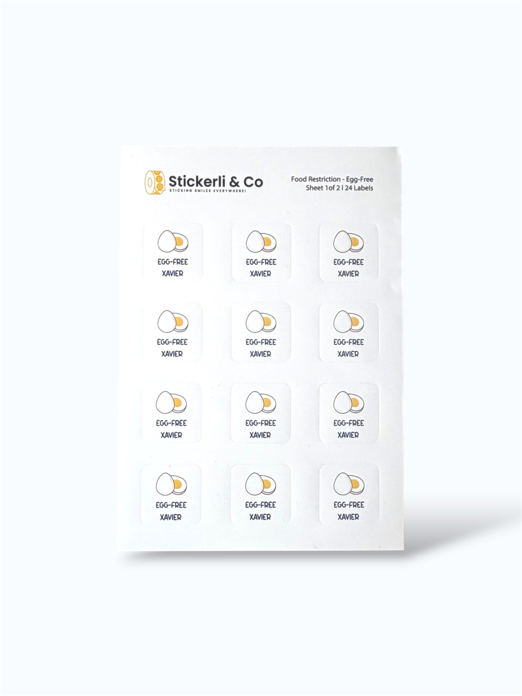 Food Restriction Stick-On Labels