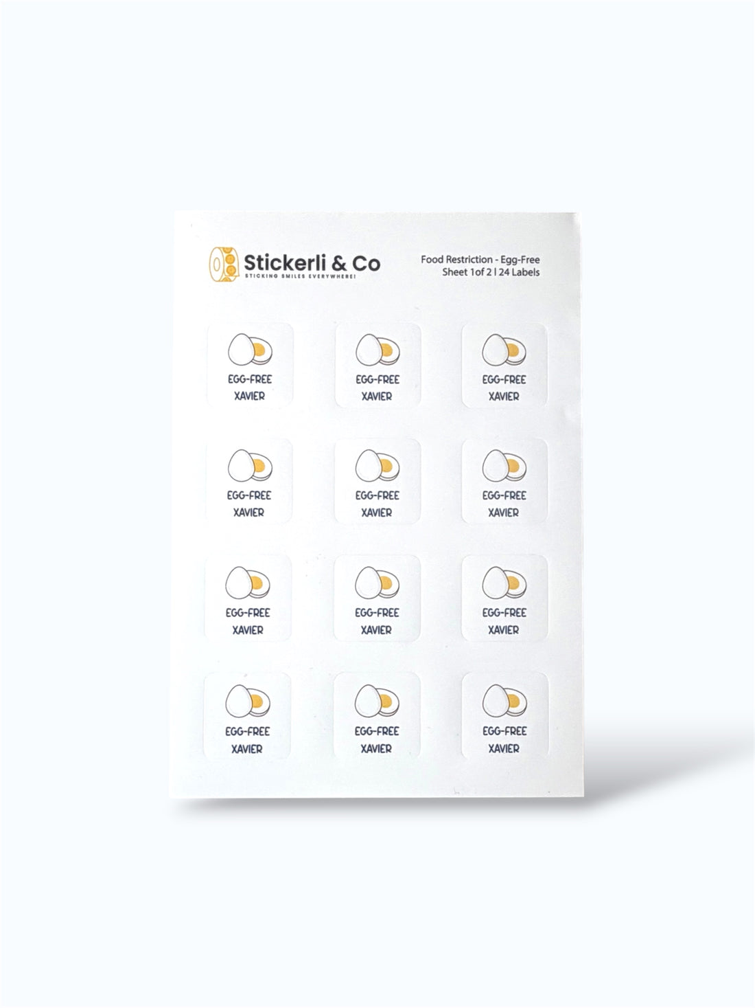 Food Restriction Stick-On Labels