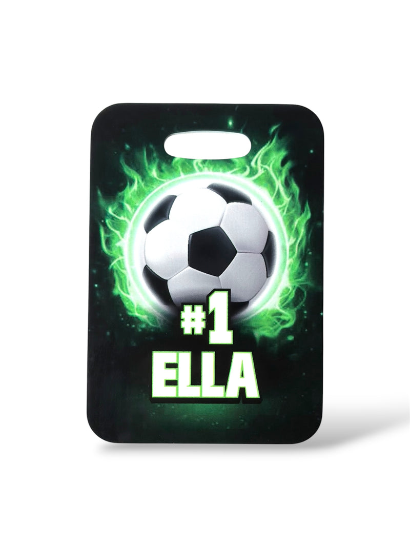 Fire Soccer Ball Bag Tag