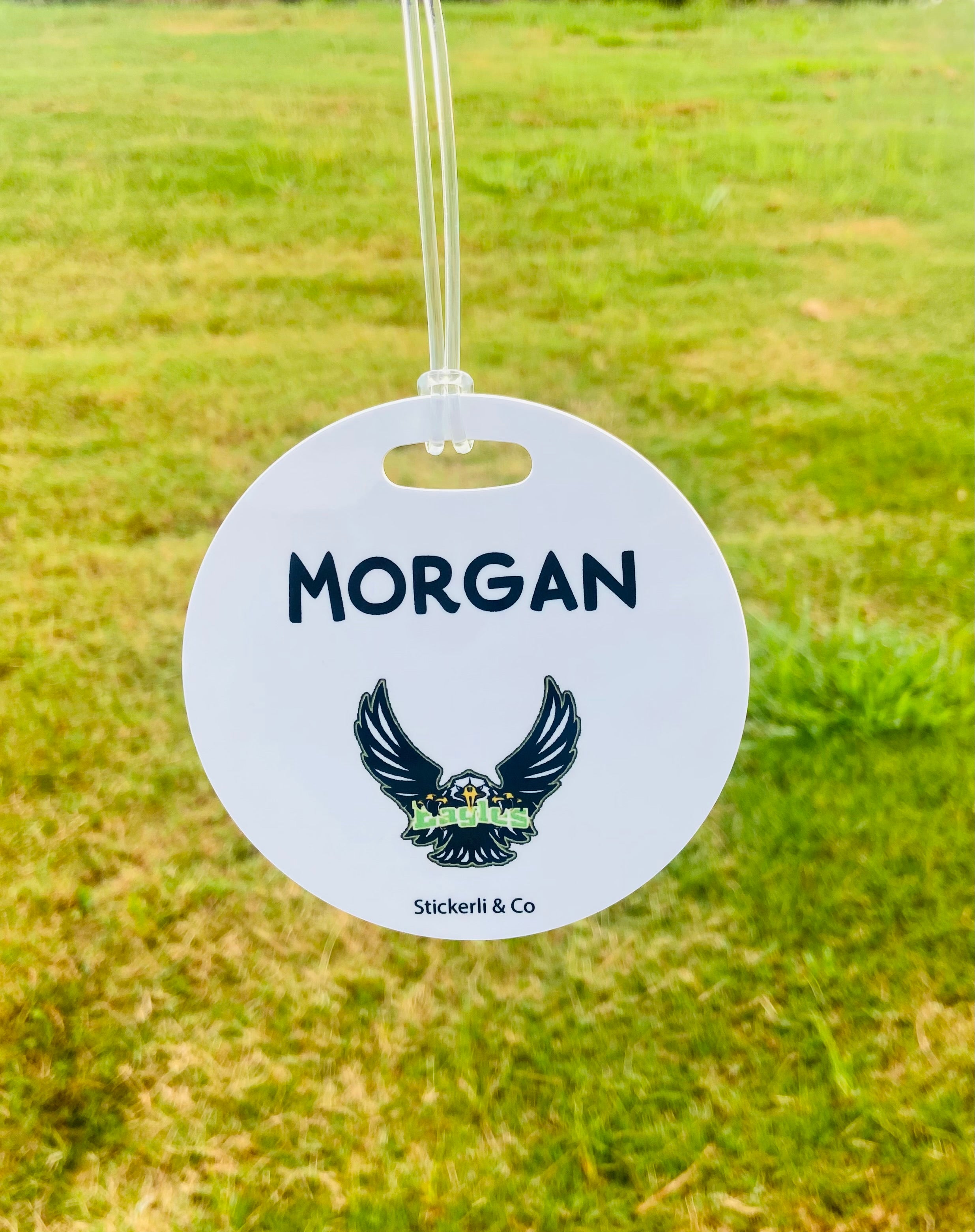 D.A.T.E Bag Tag – 4" Round w/Plastic Loop