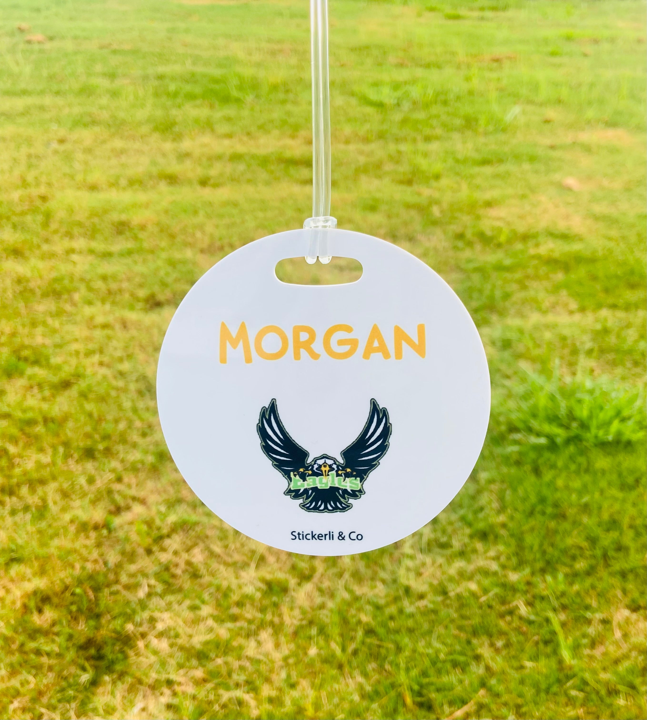 D.A.T.E Bag Tag – 4" Round w/Plastic Loop